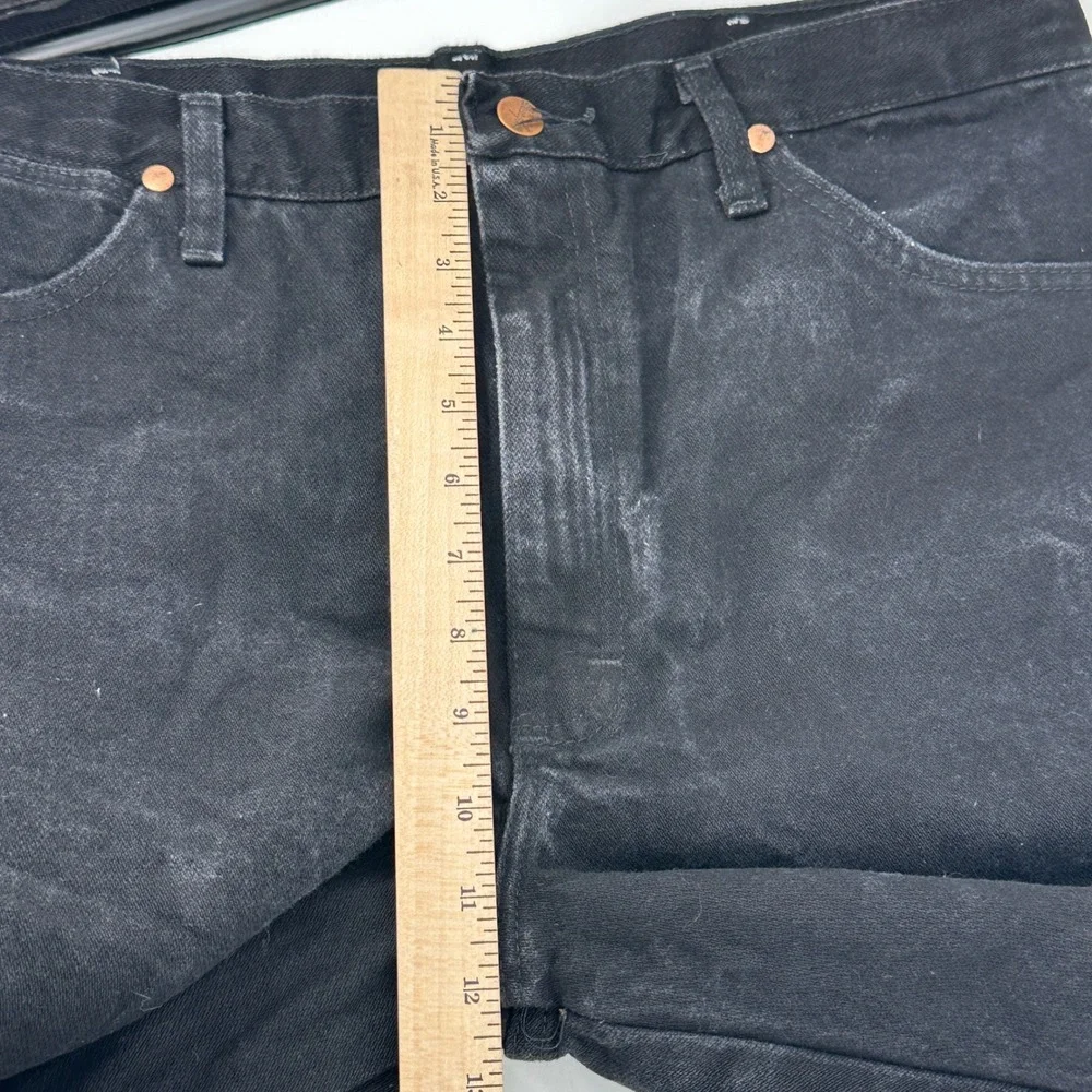 Wrangler 936WBK Jeans Mens 35x32 Black Solid Slim Fit Cowboy Cut Modern Era